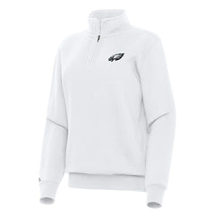 Philadelphia Eagles Antigua Women's Victory Quarter-Zip Top White - NFL