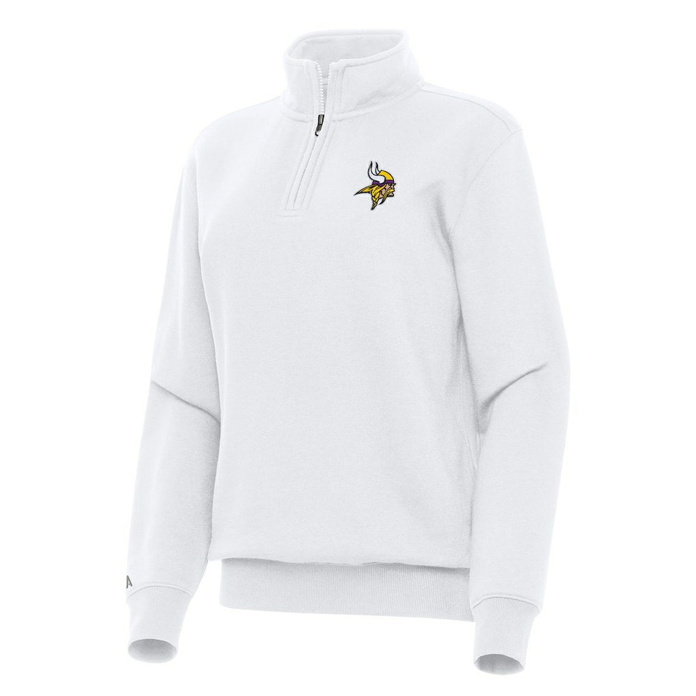 Minnesota Vikings Antigua Women's Victory Quarter-Zip Top White - NFL