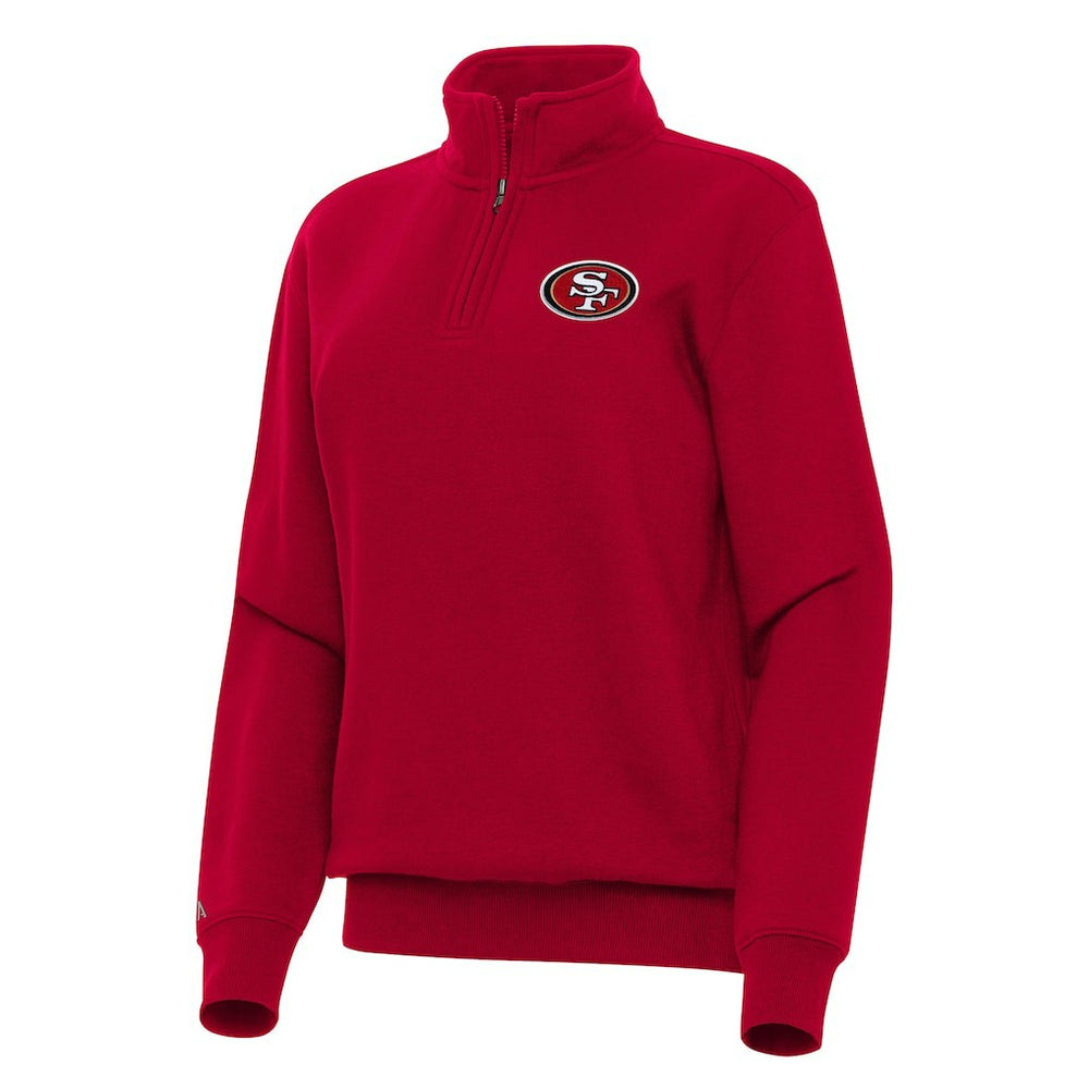 San Francisco 49ers Antigua Women's Victory Quarter-Zip Top Scarlet - NFL