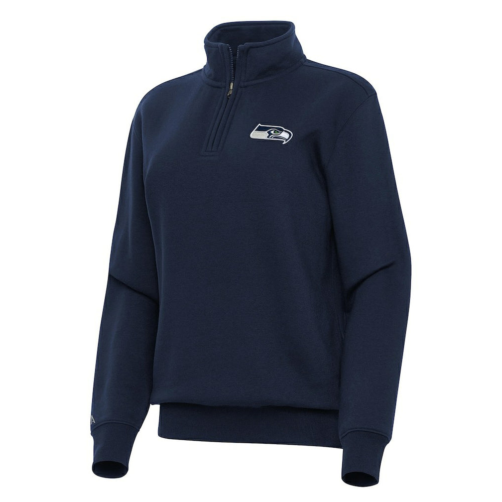 Seattle Seahawks Antigua Women's Victory Quarter-Zip Top College Navy - NFL