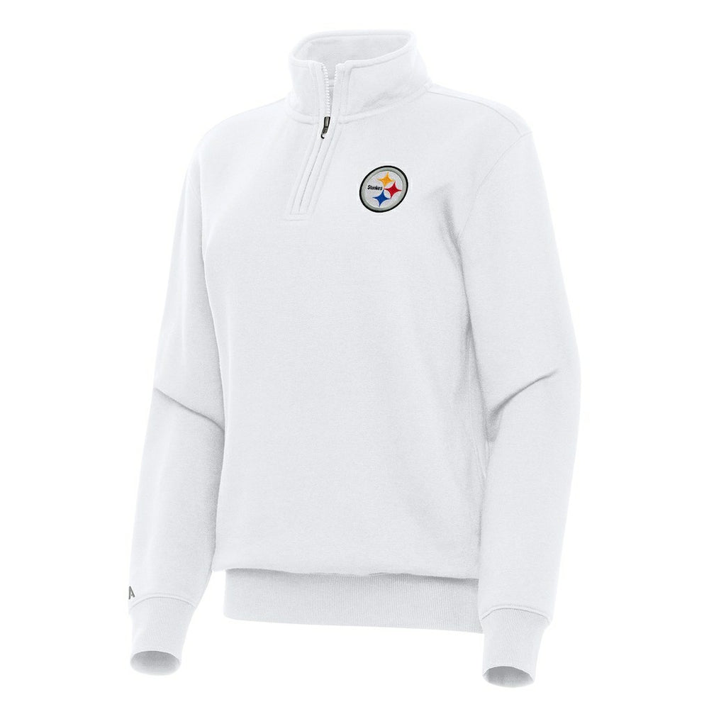 Pittsburgh Steelers Antigua Women's Victory Quarter-Zip Top White - NFL
