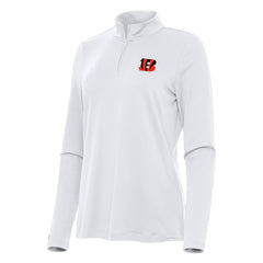 Cincinnati Bengals Antigua Women's Reprocess Quarter-Zip Top White - NFL