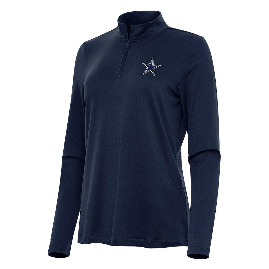 Dallas Cowboys Antigua Women's Reprocess Quarter-Zip Top Navy - NFL