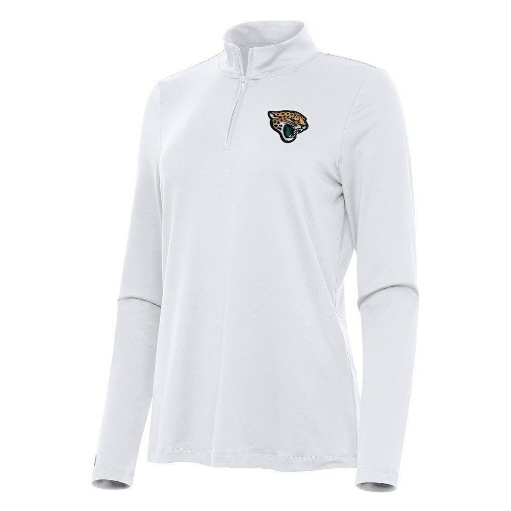 Jacksonville Jaguars Antigua Women's Reprocess Quarter-Zip Top White - NFL