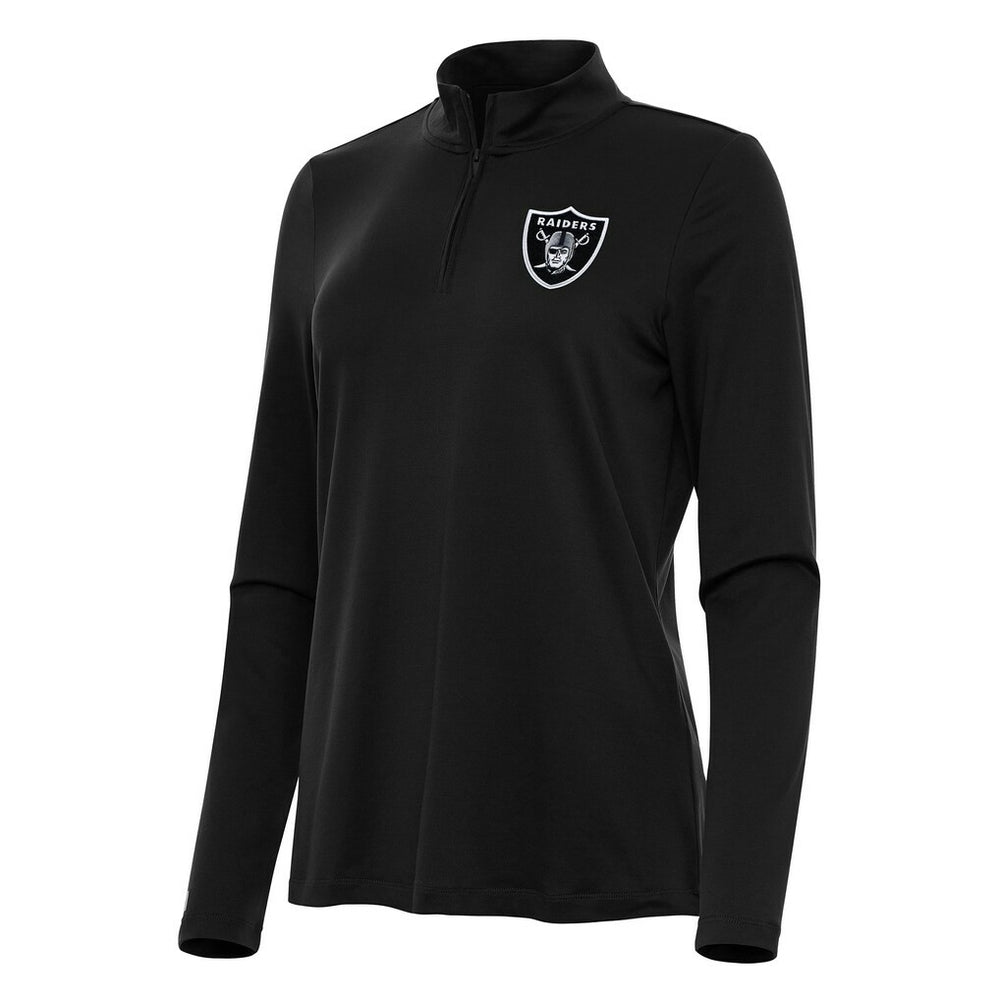 Las Vegas Raiders Antigua Women's Reprocess Quarter-Zip Top Black - NFL