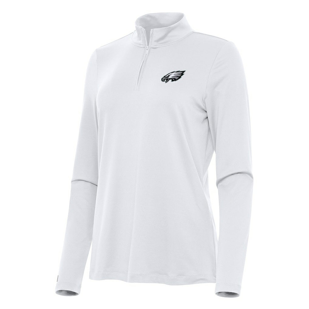 Philadelphia Eagles Antigua Women's Reprocess Quarter-Zip Top White - NFL