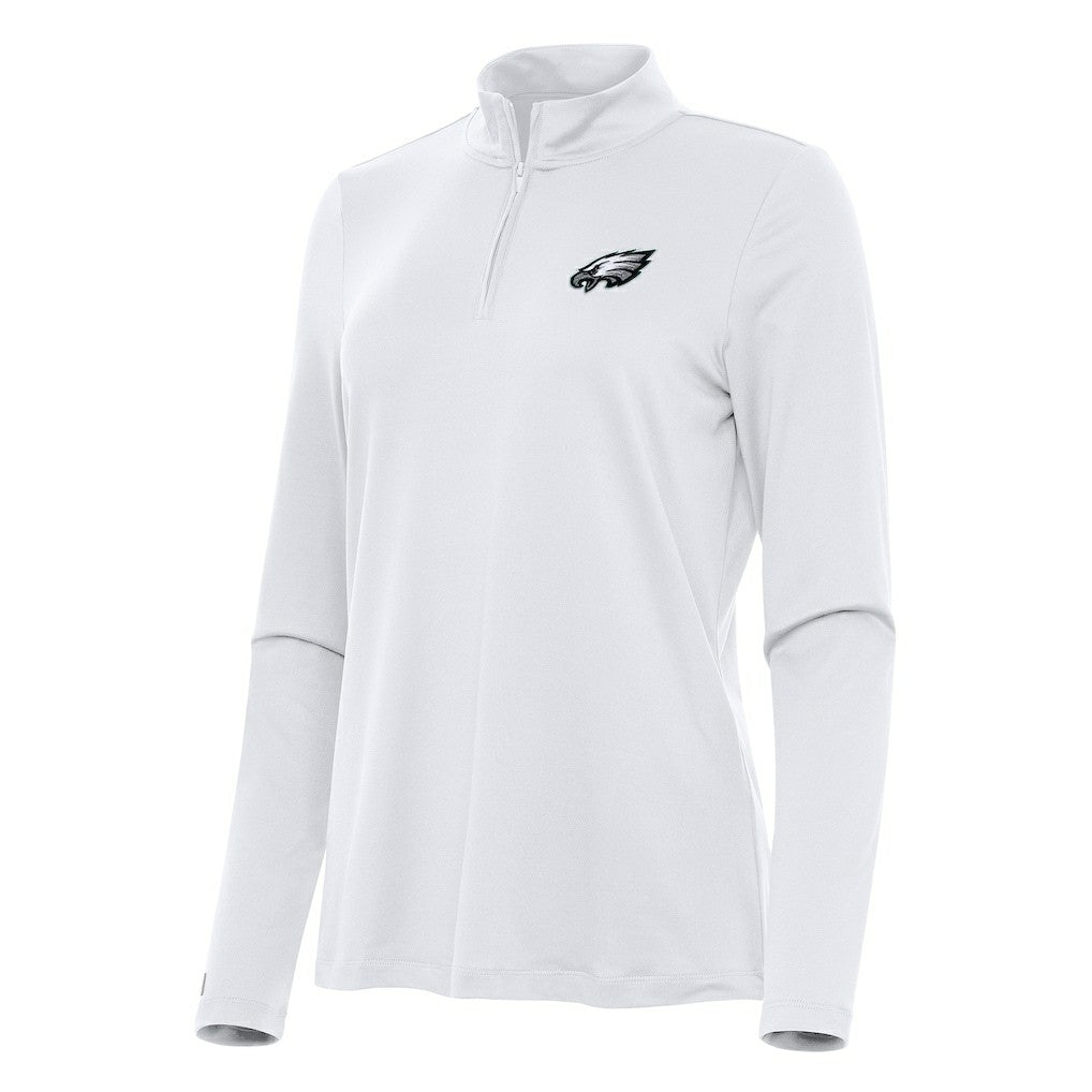 Philadelphia Eagles Antigua Women's Reprocess Quarter-Zip Top White - NFL