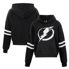 Tampa Bay Lightning - Cuce Women's Sequin Cropped Pullover Hoodie Black