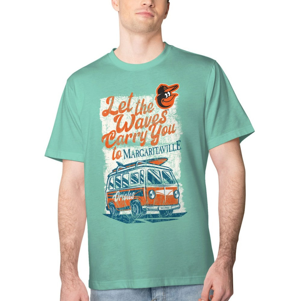 Baltimore Orioles Margaritaville Bus Waves Graphic T-Shirt discount
