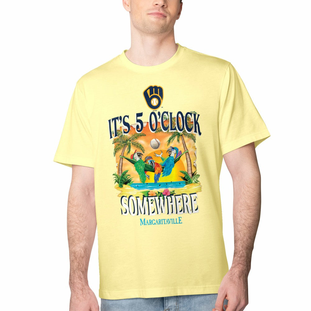 Milwaukee Brewers Margaritaville Five O'Clock Graphic T-Shirt Clearance