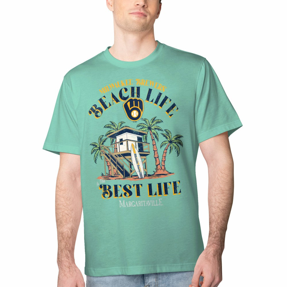 Milwaukee Brewers Margaritaville Beach Hut Graphic T-Shirt Clearance
