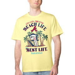 Atlanta Braves Margaritaville Beach Hut Graphic T-Shirt Sale