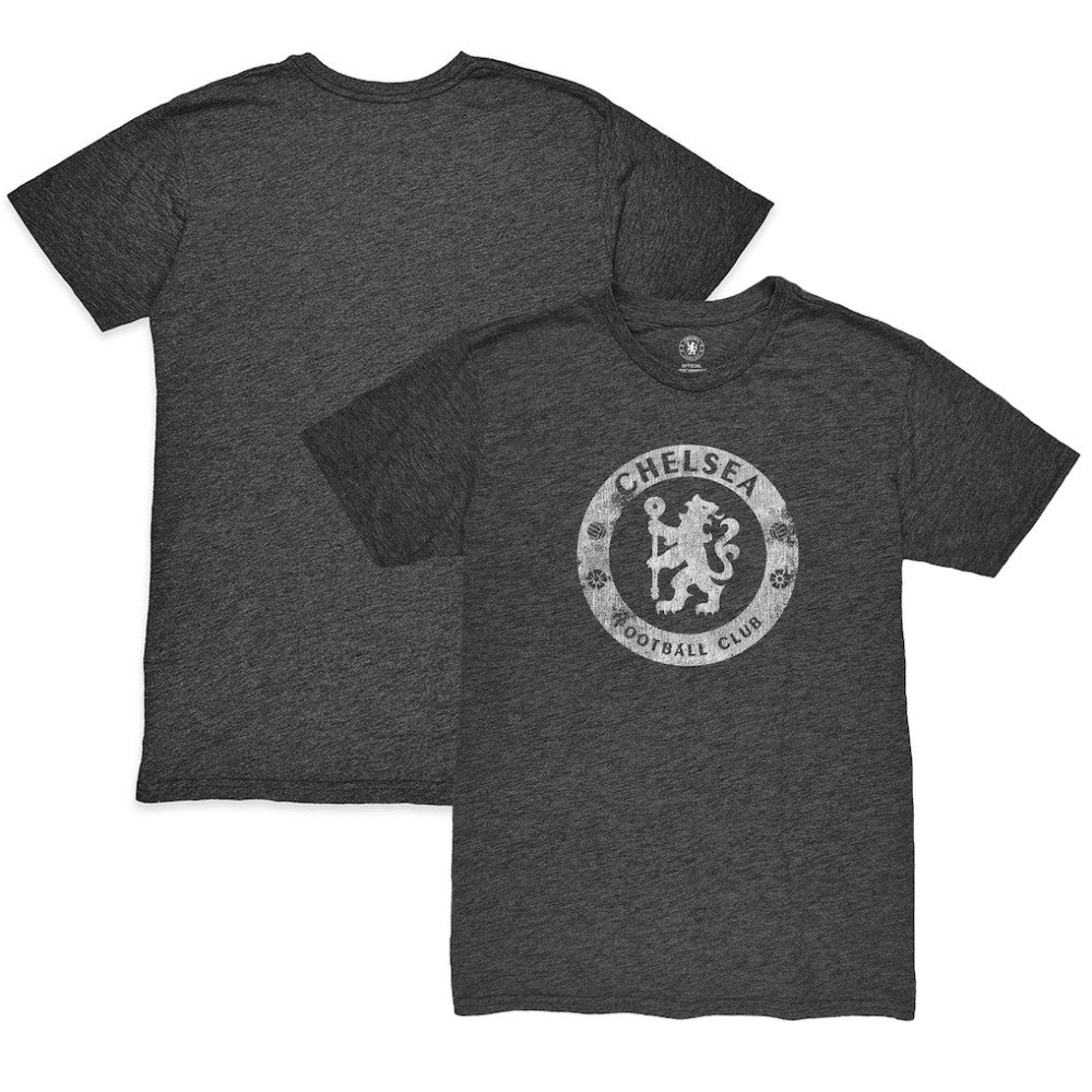 Chelsea 1863FC Mono Badge Vintage Tri-Blend T-Shirts - Heather Black