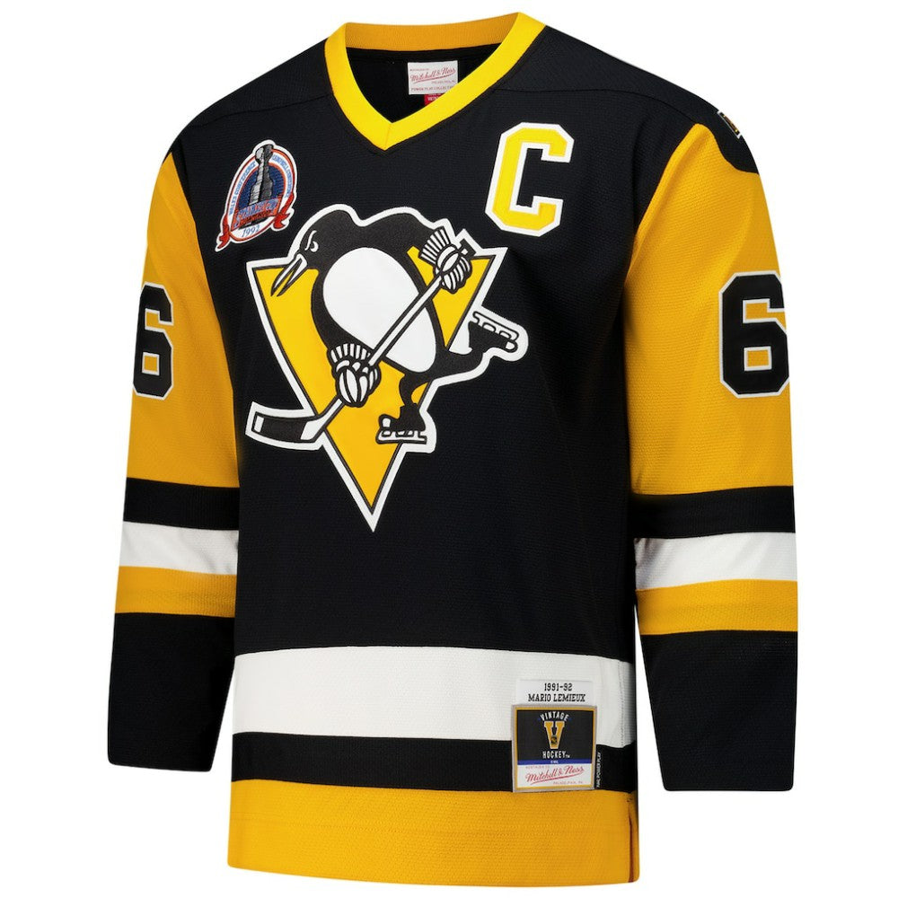 Mario Lemieux Pittsburgh Penguins 1991-92 Power Play Jersey - Black | NHL Jerseys