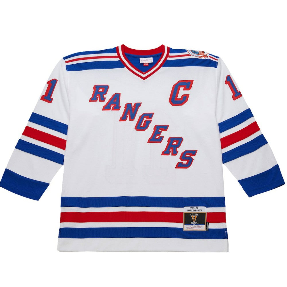 Mark Messier New York Rangers 1993-94 Power Play Jersey - White | NHL Jerseys