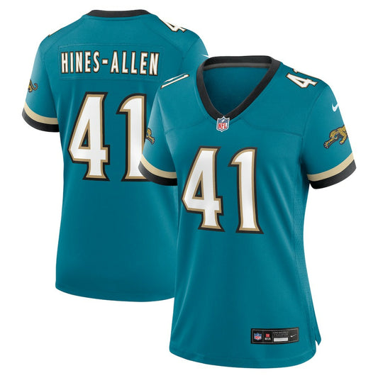Josh Hines-Allen Jacksonville Jaguars Women's Prowler Throwback Game Jersey - Teal | NFL Jerseys