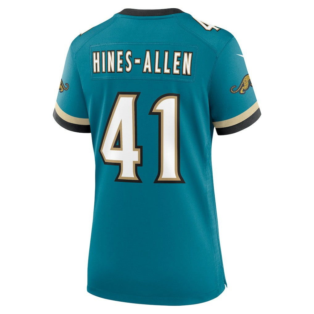 Josh Hines-Allen Jacksonville Jaguars Women's Prowler Throwback Game Jersey Teal - Nike