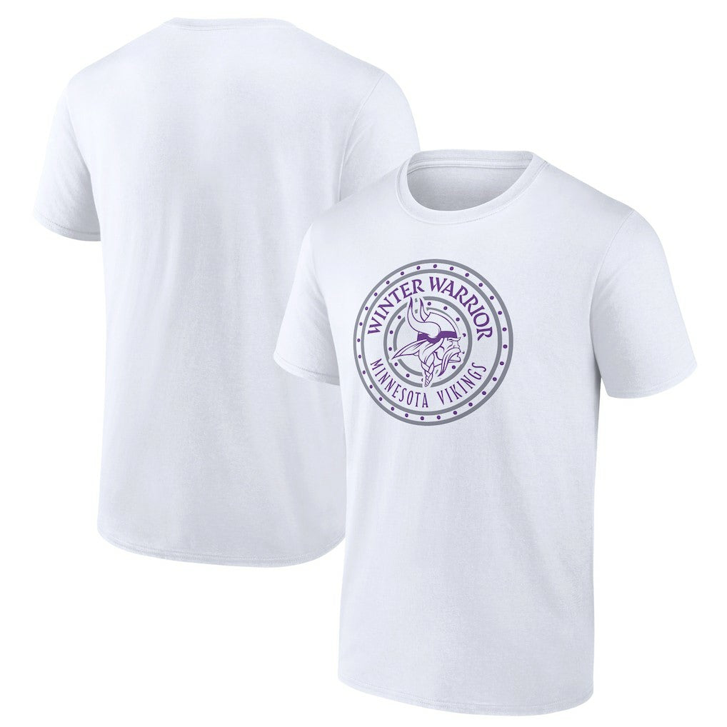 Minnesota Vikings Warriors Shield T-Shirt White - NFL