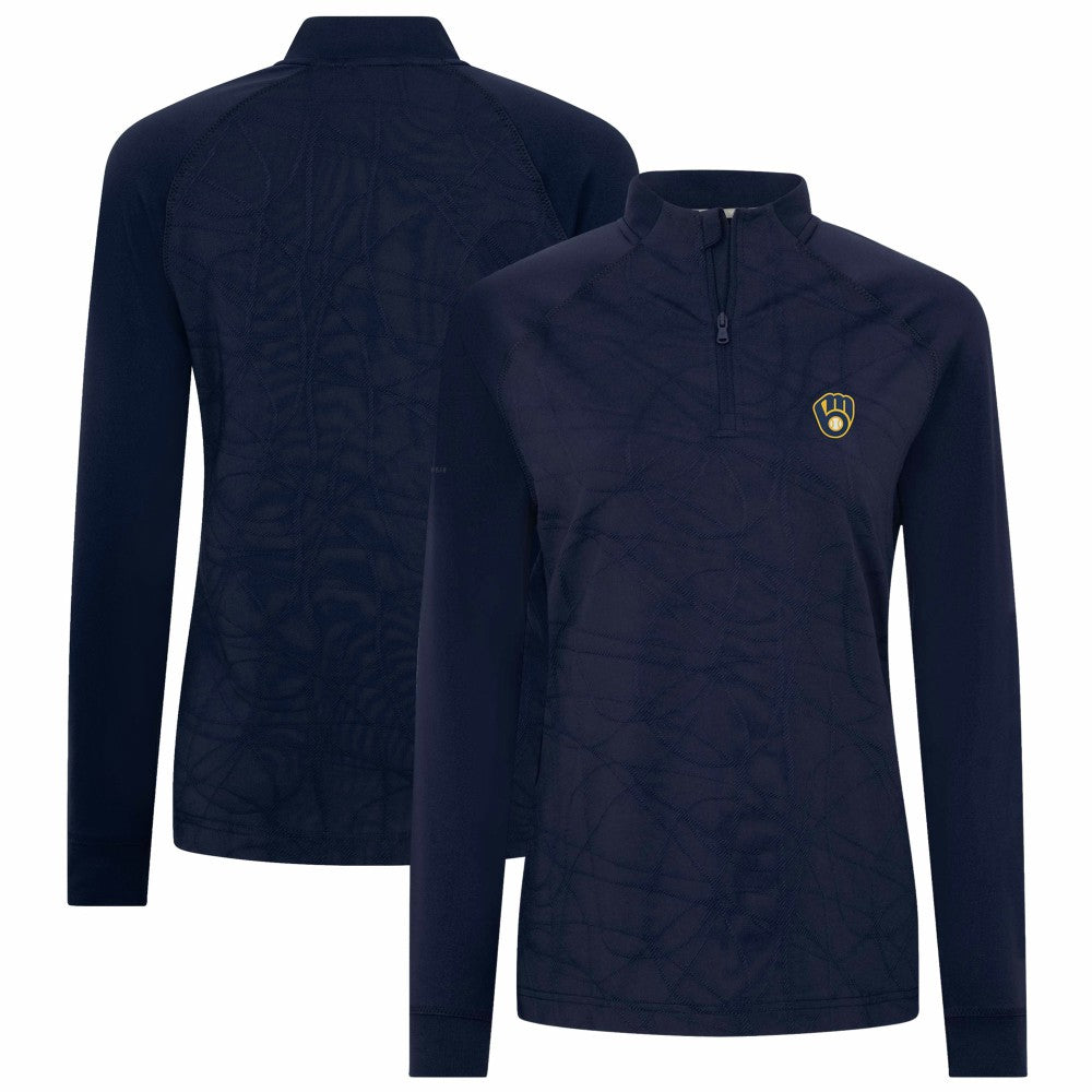 Milwaukee Brewers Levelwear Women's Amethyst Insignia 2.0 Quarter-Zip Jacket Lifestyle