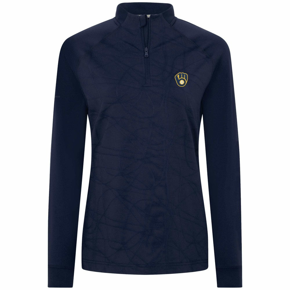Milwaukee Brewers Levelwear Women's Amethyst Insignia 2.0 Quarter-Zip Jacket Lifestyle