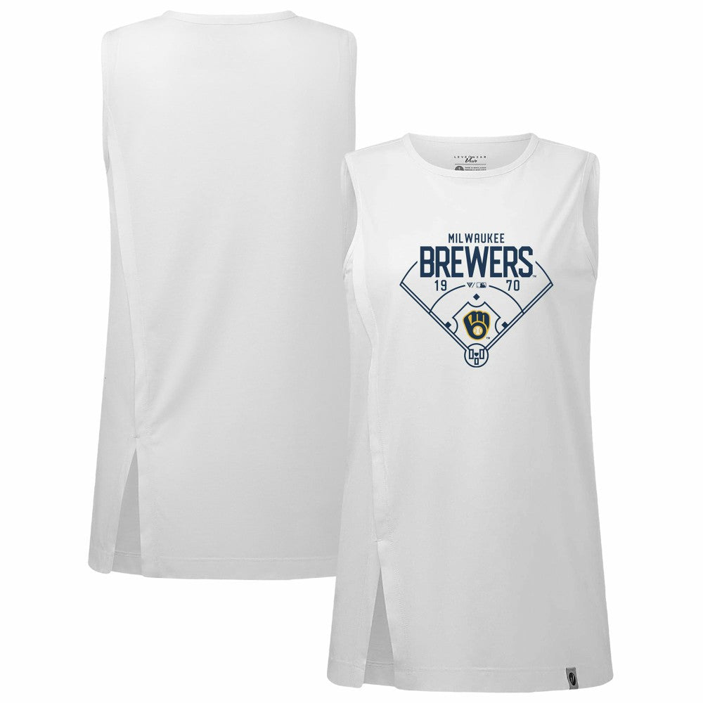 Milwaukee Brewers Levelwear Women's Influx Home Field Tank Top Lifestyle