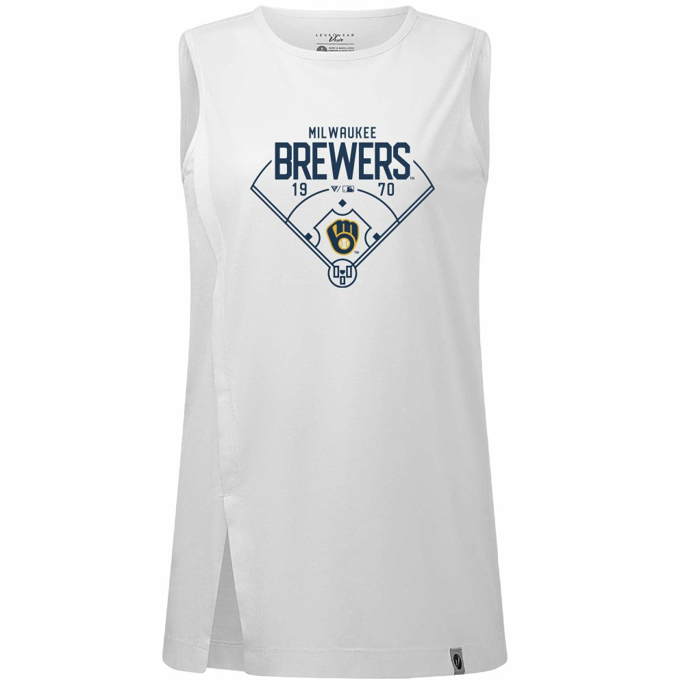 Milwaukee Brewers Levelwear Women's Influx Home Field Tank Top Lifestyle