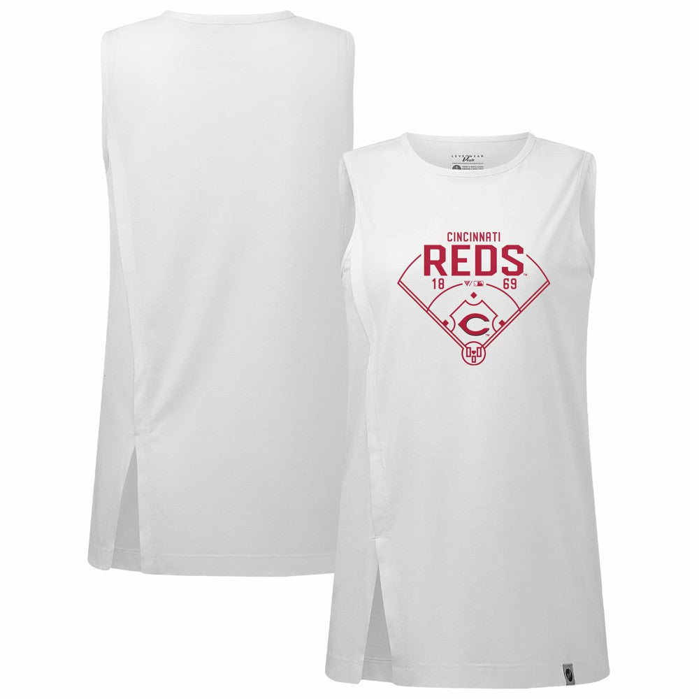 Cincinnati Reds Levelwear Women's Influx Home Field Tank Top On Sale