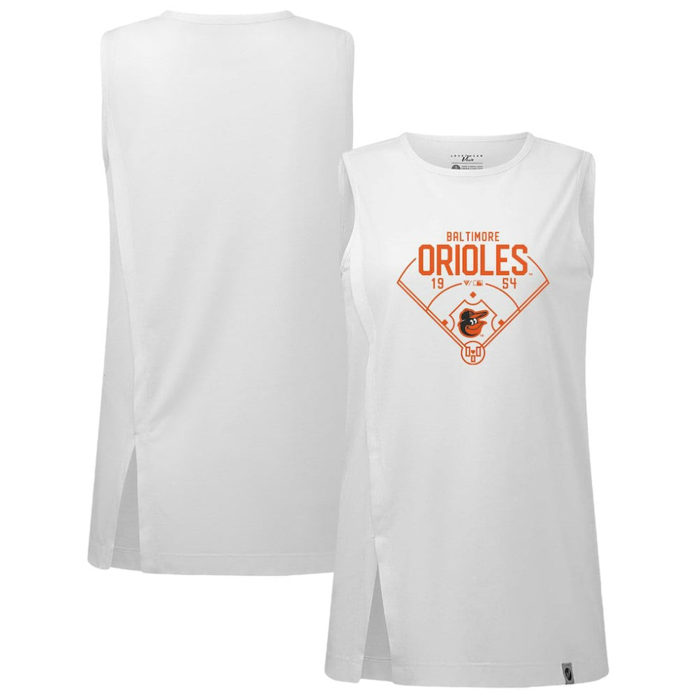 Baltimore Orioles Levelwear Women's Influx Home Field Tank Top On Sale