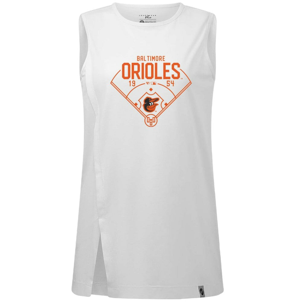 Baltimore Orioles Levelwear Women's Influx Home Field Tank Top On Sale