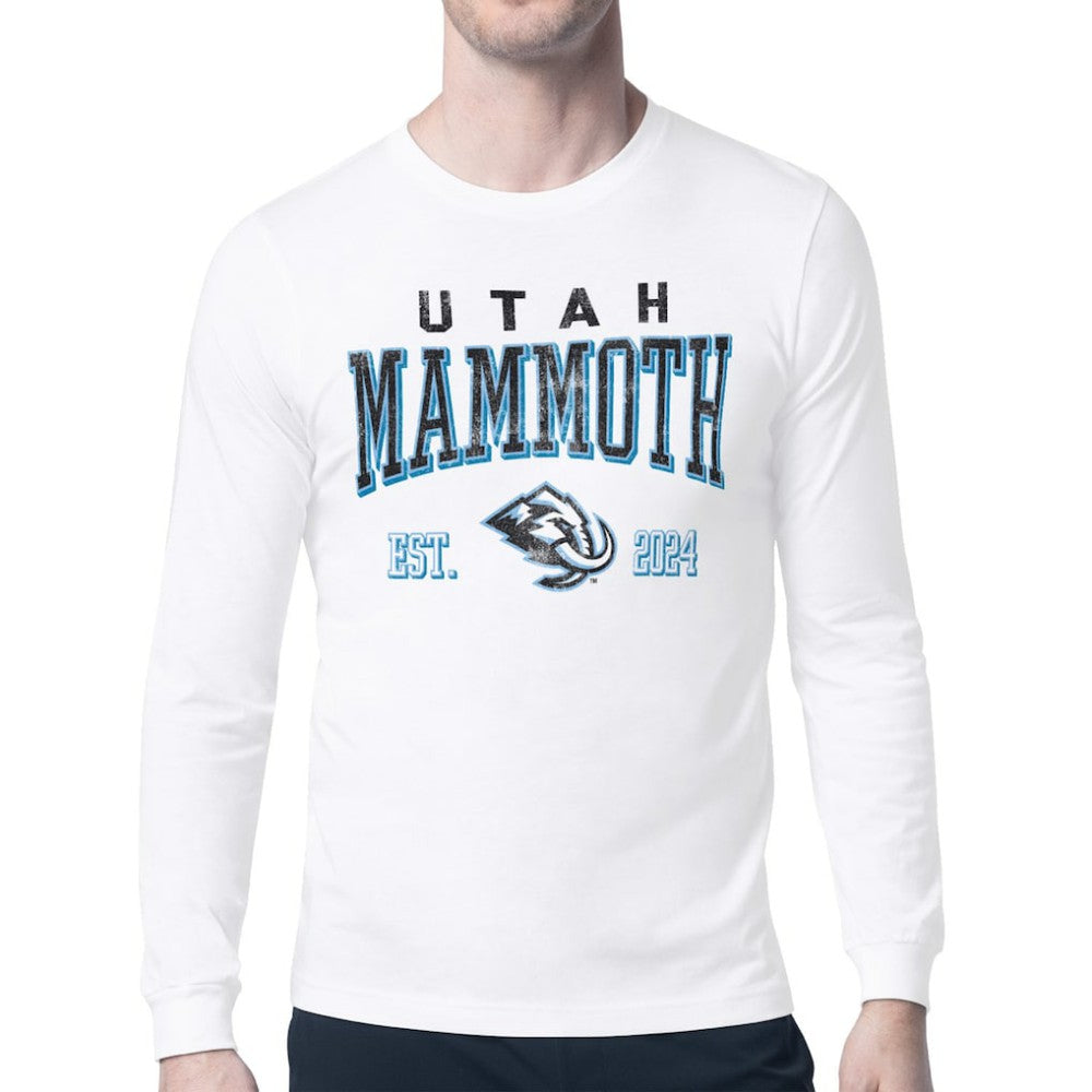Utah Mammoth - Starter Retro Graphic Long Sleeve T-Shirt White