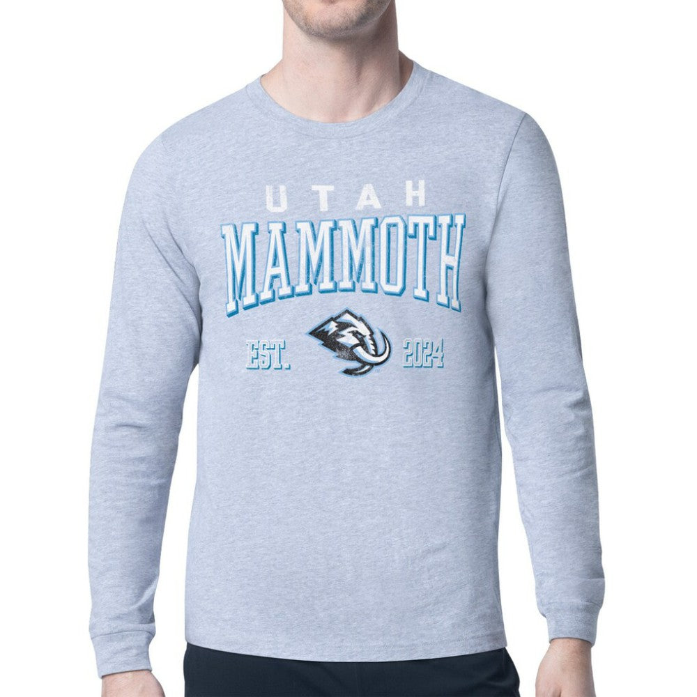 Utah Mammoth - Starter Retro Graphic Long Sleeve T-Shirt Heather Gray