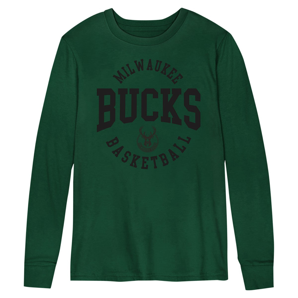 NBA - Milwaukee Bucks Preschool Around the Block Long Sleeve T-Shirt - Hunter Green