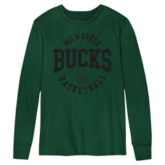 NBA - Milwaukee Bucks Preschool Around the Block Long Sleeve T-Shirt - Hunter Green