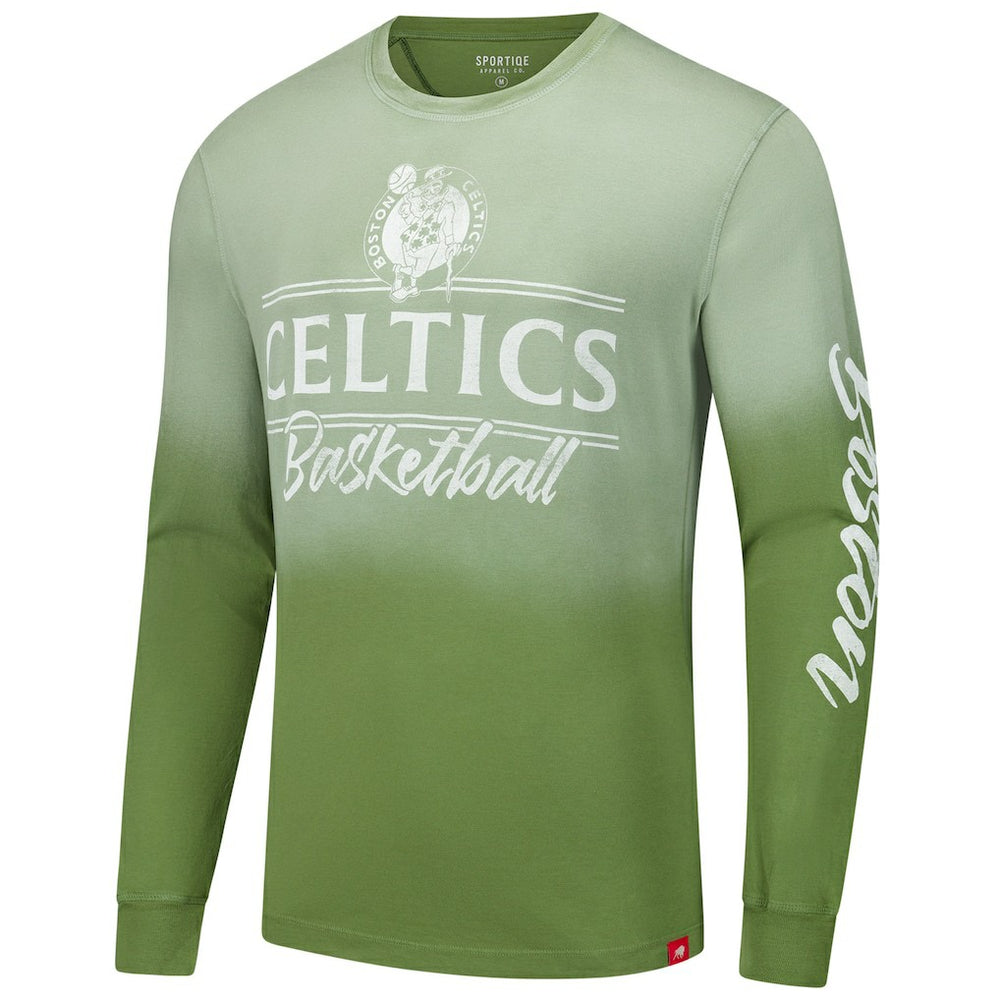 NBA - Boston Celtics Sportiqe Unisex Sun Fade Vintage Mohave Long Sleeve T-Shirt - Olive