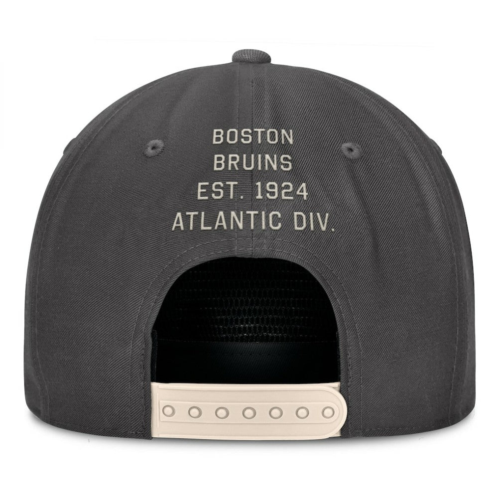 Boston Bruins Fanatics Closer Adjustable Hat Charcoal