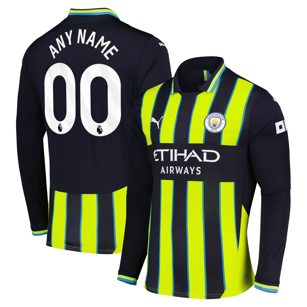 Puma Manchester City 2024/25 Away Replica Long Sleeve Custom Jerseys - Navy