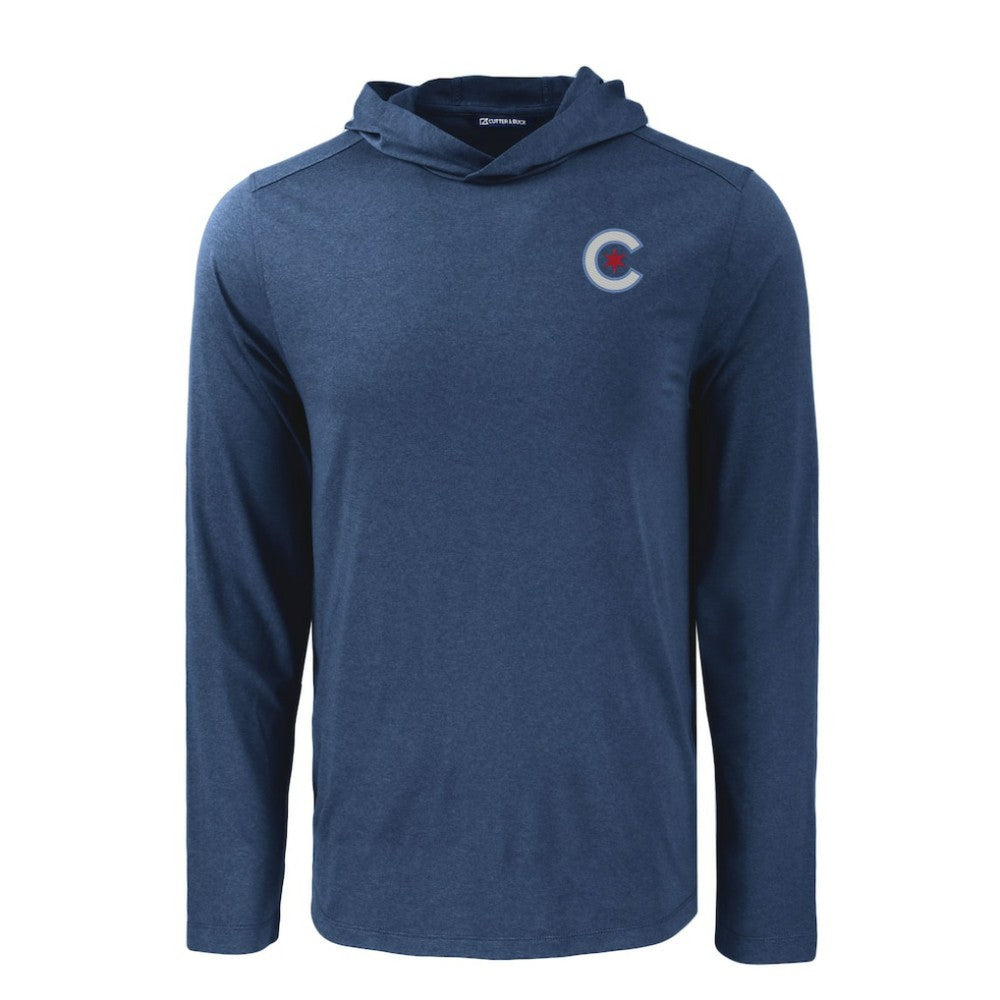 Chicago Cubs Cutter & Buck Coastline Epic Comfort Recycled Eco Hoodie Long Sleeve T-Shirt On Sale