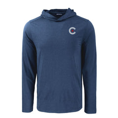 Chicago Cubs Cutter & Buck Coastline Epic Comfort Recycled Eco Hoodie Long Sleeve T-Shirt On Sale
