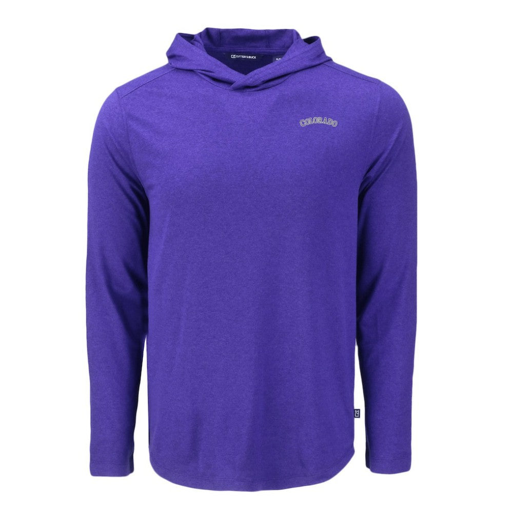 Colorado Rockies Cutter & Buck Coastline Epic Comfort Recycled Eco Hoodie Long Sleeve T-Shirt Sale