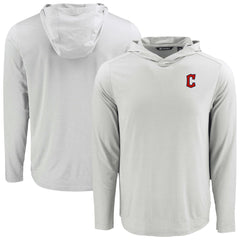 Cleveland Guardians Cutter & Buck Coastline Epic Comfort Recycled Eco Hoodie Long Sleeve T-Shirt Clearance