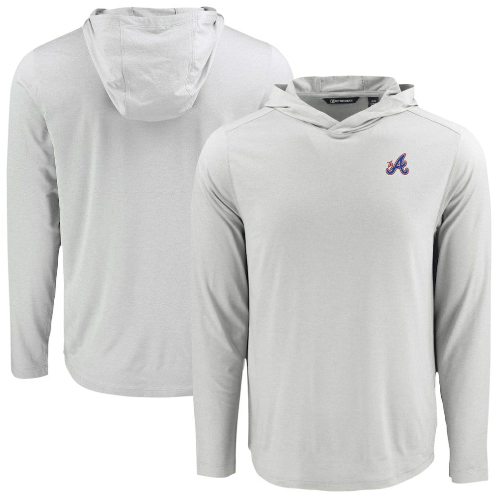 Atlanta Braves Cutter & Buck Coastline Epic Comfort Recycled Eco Hoodie Long Sleeve T-Shirt Online