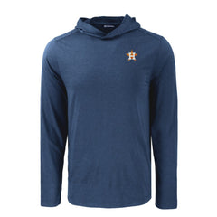 Houston Astros Cutter & Buck Coastline Epic Comfort Recycled Eco Hoodie Long Sleeve T-Shirt Clearance