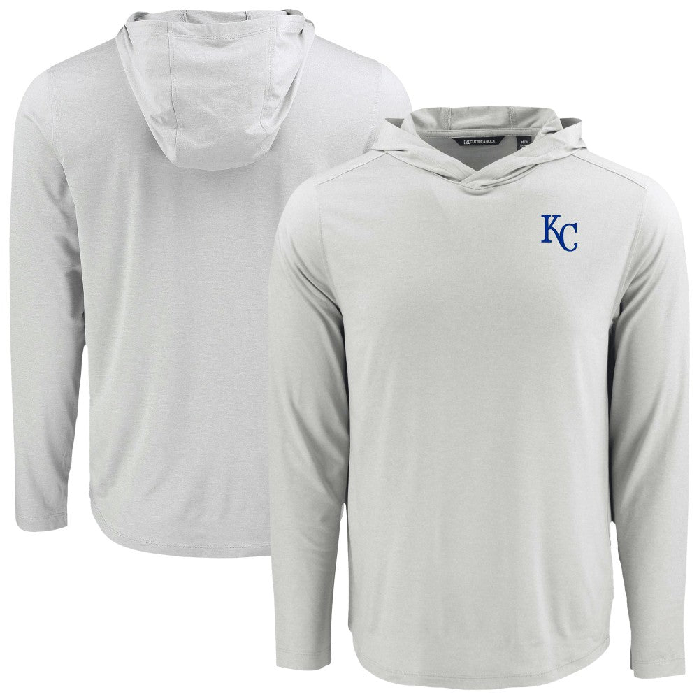 Kansas City Royals Cutter & Buck Coastline Epic Comfort Recycled Eco Hoodie Long Sleeve T-Shirt Clearance