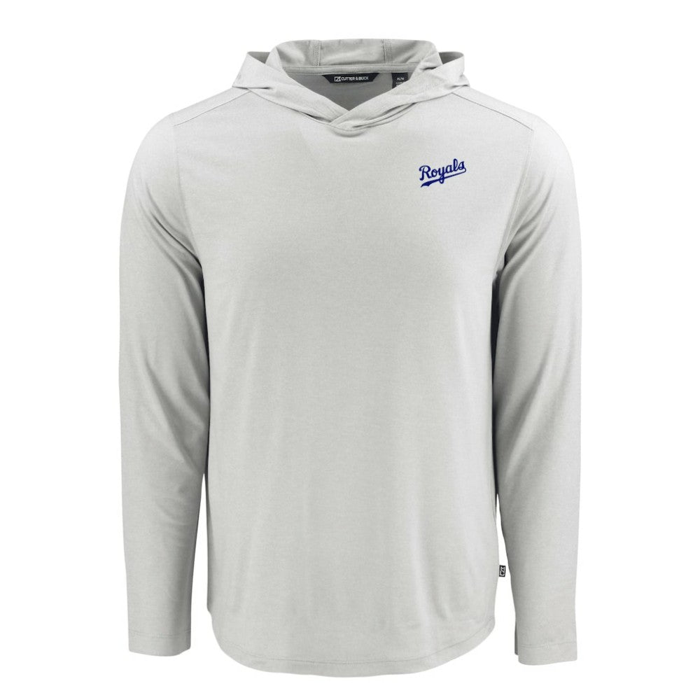 Kansas City Royals Cutter & Buck Coastline Epic Comfort Recycled Eco Hoodie Long Sleeve T-Shirt On Sale
