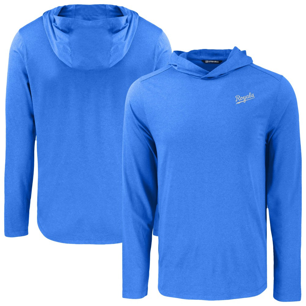 Kansas City Royals Cutter & Buck Coastline Epic Comfort Recycled Eco Hoodie Long Sleeve T-Shirt Lifestyle