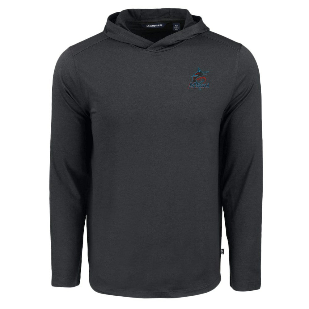 Miami Marlins Cutter & Buck Coastline Epic Comfort Recycled Eco Hoodie Long Sleeve T-Shirt discount