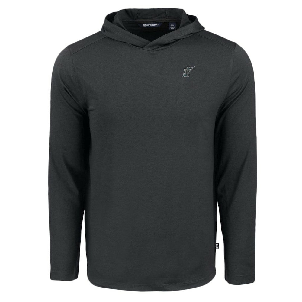 Miami Marlins Cutter & Buck Coastline Epic Comfort Recycled Eco Hoodie Long Sleeve T-Shirt Lifestyle