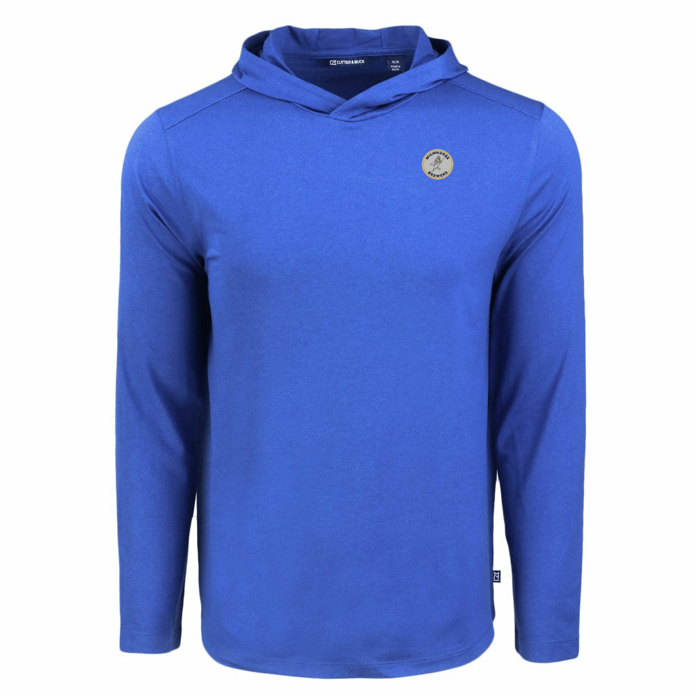 Milwaukee Brewers Cutter & Buck Coastline Epic Comfort Recycled Eco Hoodie Long Sleeve T-Shirt discount