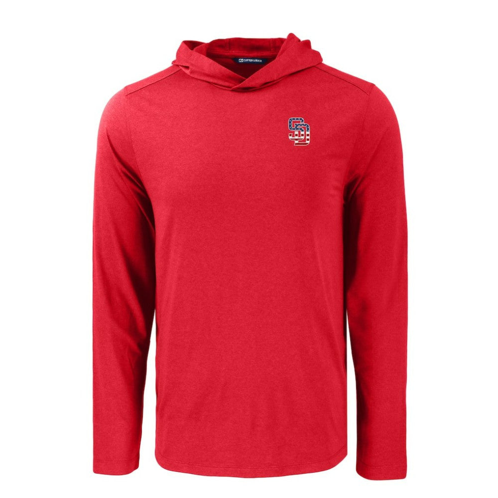 San Diego Padres Cutter & Buck Coastline Epic Comfort Recycled Eco Hoodie Long Sleeve T-Shirt for sale