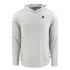 Philadelphia Phillies Cutter & Buck Coastline Epic Comfort Recycled Eco Hoodie Long Sleeve T-Shirt Sale